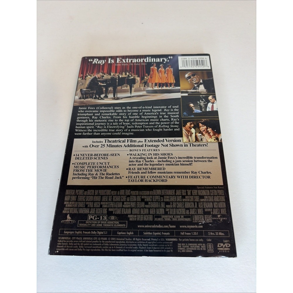 Ray DVD Full-Screen 2-Disc. Jamie Foxx Kerry‎ Washington Clifton Powell 2005 - Picture 2 of 5